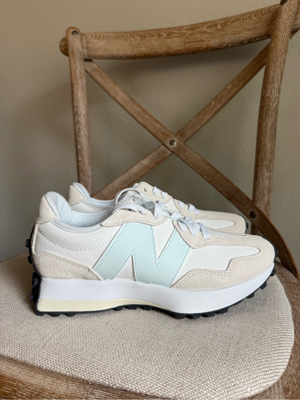 New Balance 327 Sneakers white glint blue - Picture 7 of 8